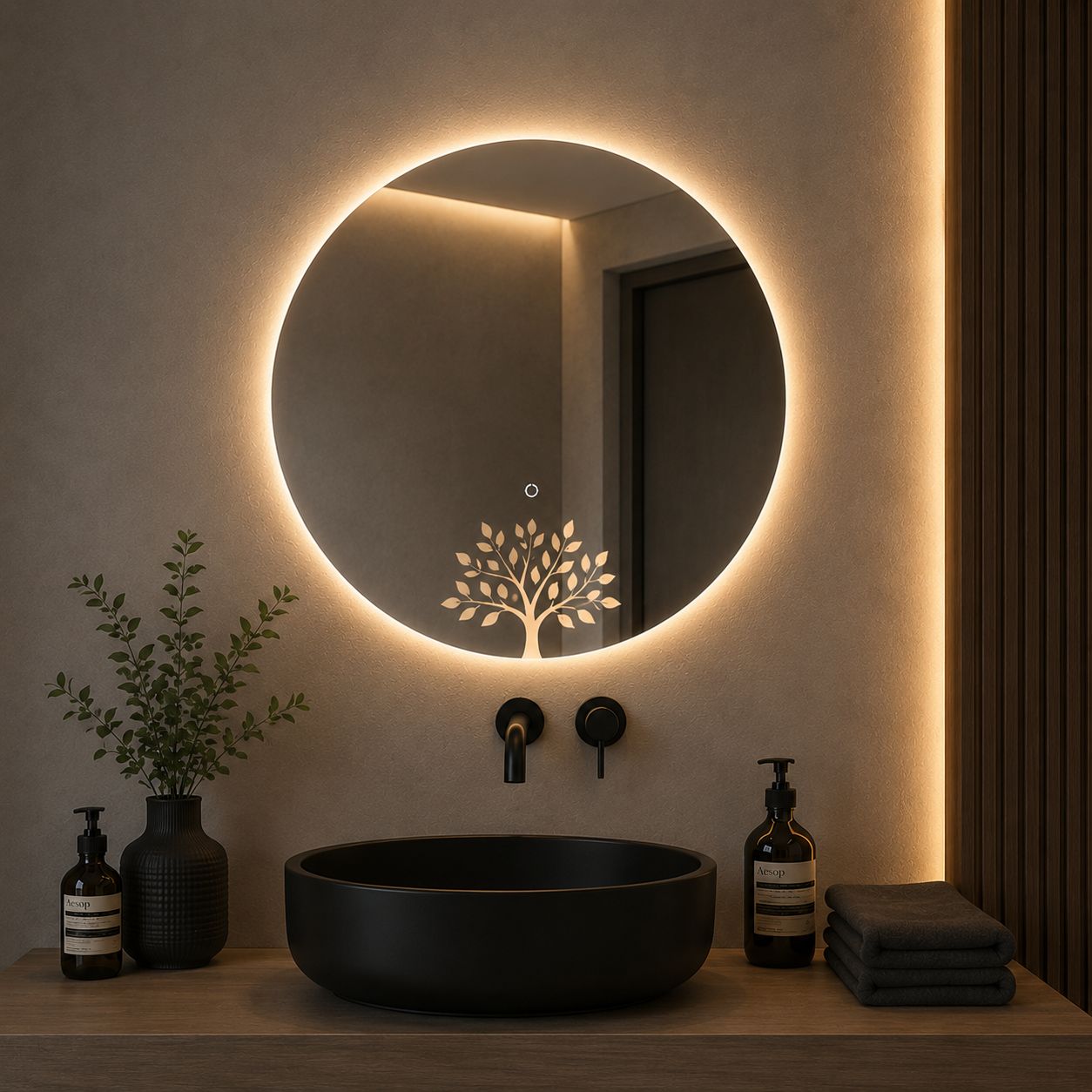 آینه بک لایت مدل درختچه